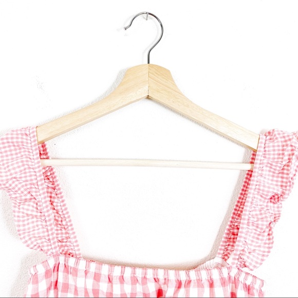 Lovers+Friends Brenda Crop Top Pink Gingham XS - Picture 5 of 6